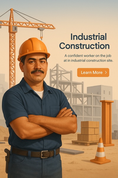 Confident Hispanic Male Worker in Industrial Setting