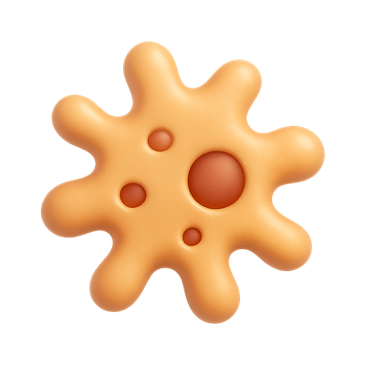 Stylized 3D Amoeba Icon with Smooth Texture