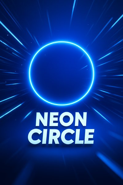 Dynamic Blue Neon Circle with Radiating Lines