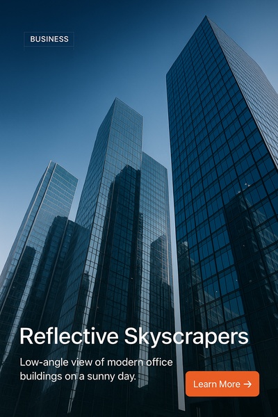 Modern Reflective Skyscrapers Under Clear Blue Sky