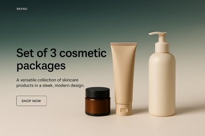Stylish Cosmetic Packaging Set for Modern Skincare