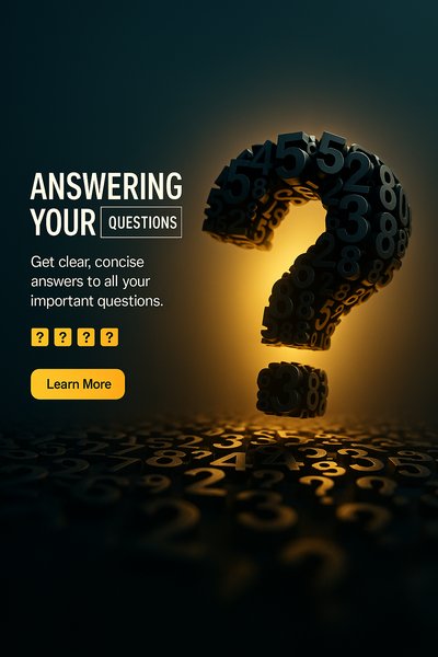 3D Question Mark with Numbers for Q&A Promotion