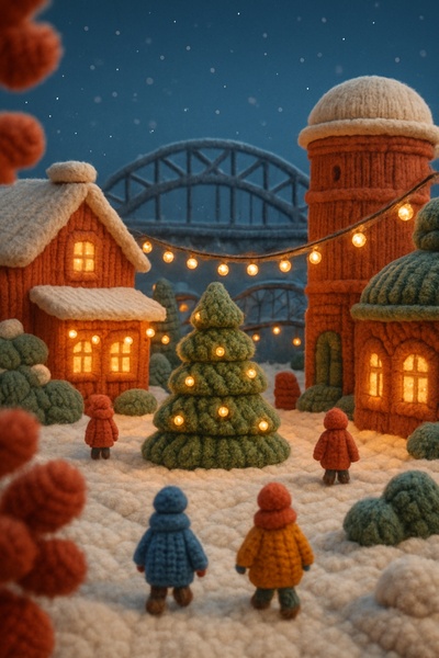 Charming Winter Scene in La Villette, Paris