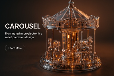 Hyperrealistic Carousel with Illuminated Microelectronics