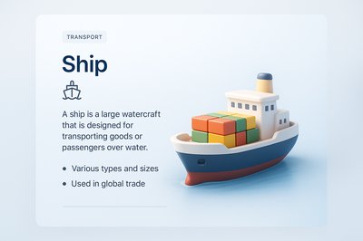 3D Ship Illustration for Transport and Trade Concepts