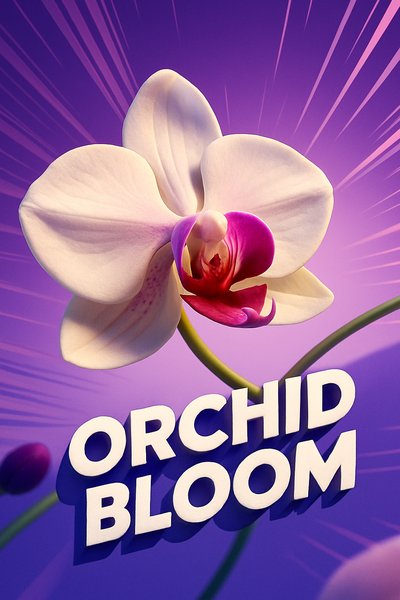 Dynamic Orchid Bloom Illustration with Vibrant Colors
