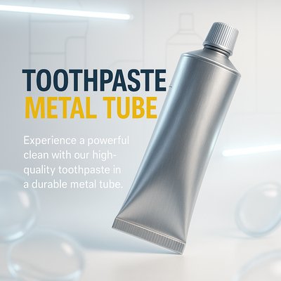 3D Rendering of a Metal Toothpaste Tube