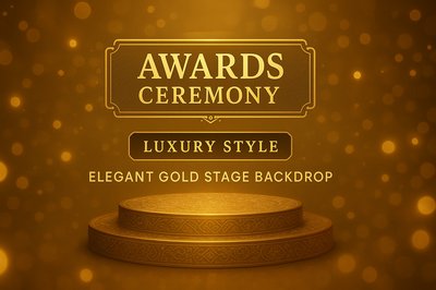 Elegant Gold Backdrop for Awards Ceremony