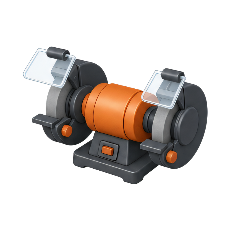Industrial bench grinder with wheels