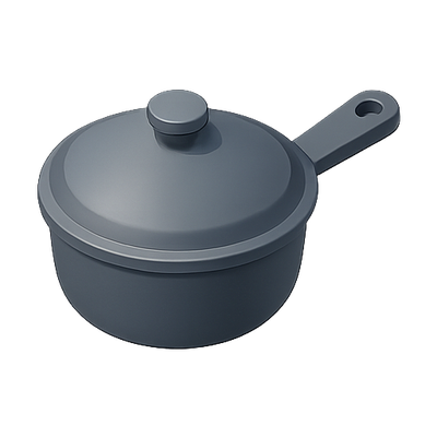 3D Render of a Modern Cooking Pot with Lid