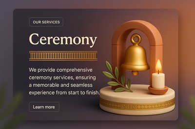 Elegant 3D Design for Ceremony Services