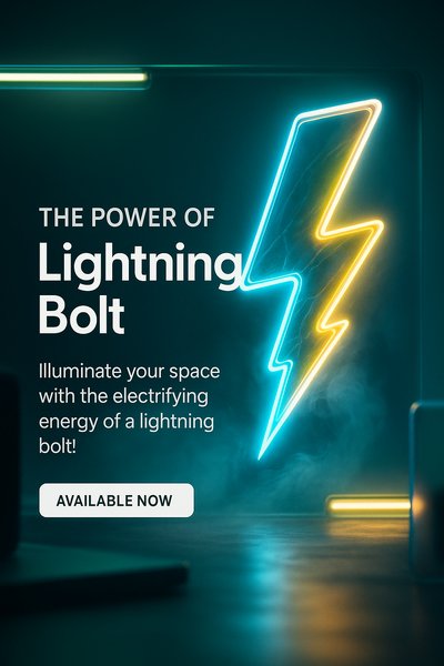 Neon Lightning Bolt Design for Engaging Advertising