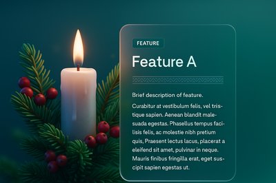 Candle Nestled in Spruce Branches with Berries