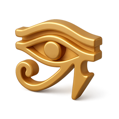 3D Golden Eye Icon with Elegant Design