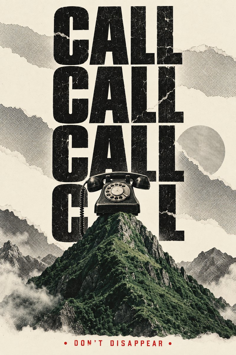 Surreal phone on mountain peak
