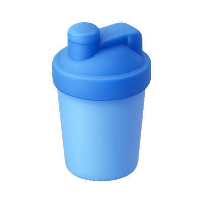 Stylized Blue Shaker Bottle for Fitness