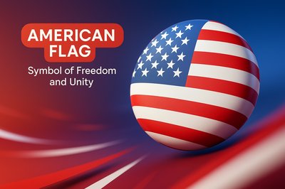 3D American Flag Graphic Symbolizing Freedom and Unity