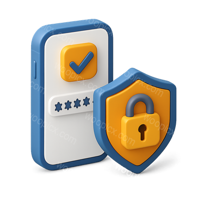 Stylized 3D Icon for Two-Factor Authentication