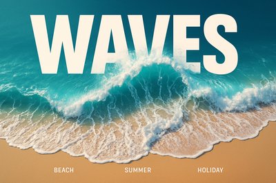 Bold Beach Waves: Aerial View of Ocean Waves