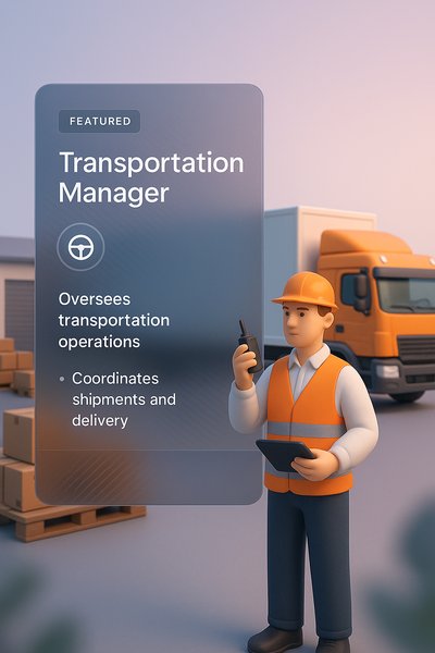3D Illustration of a Transportation Manager in a Modern Setting