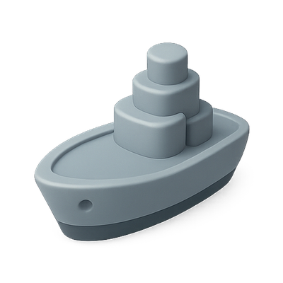Minimalist Gray Toy Boat Design