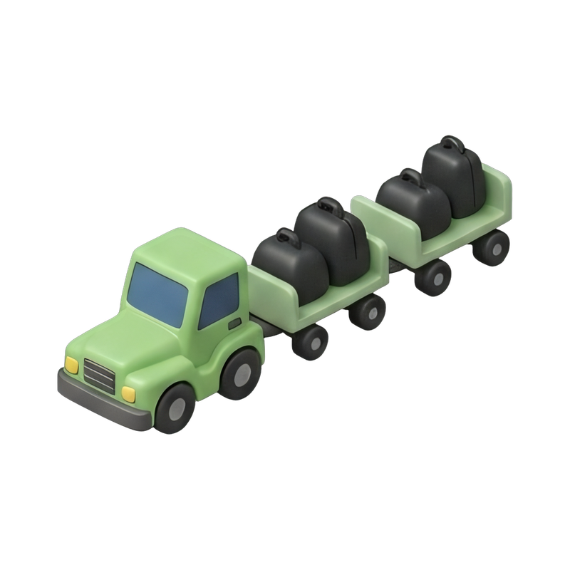baggage tug with carts