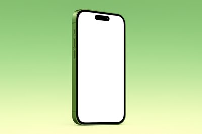 Green Phone Centered on Gradient Background