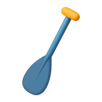 Stylized Canoe Paddle with Vibrant Colors