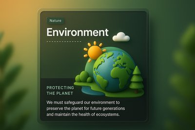 3D Illustration for Environmental Awareness with Transparency Effects