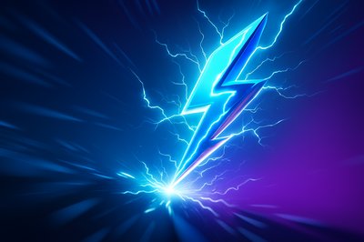 Dynamic 3D Lightning Strike in Vibrant Colors