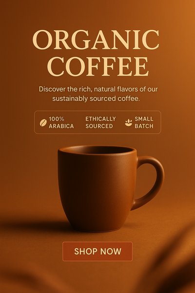 Organic Coffee Promotion with Elegant Design