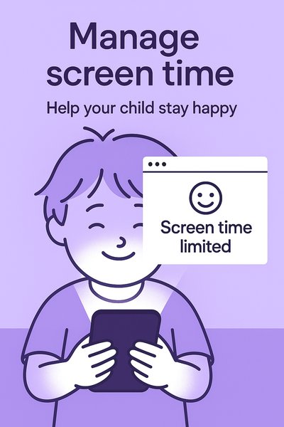 Child Screen Time Management Illustration