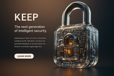Hyperrealistic Technology Art Featuring a Transparent Lock