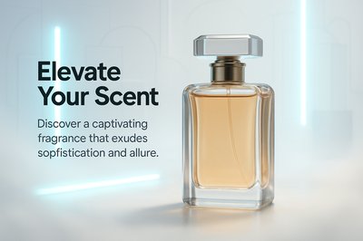 Elegant Perfume Bottle Display with Modern Aesthetic