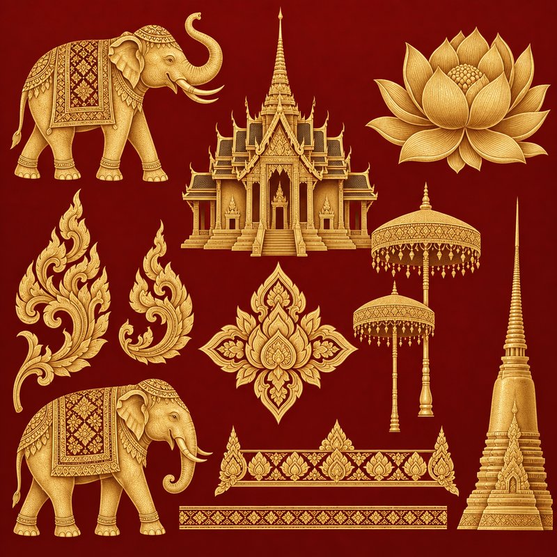Thai temple design elements pack