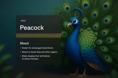 Stunning 3D Peacock Design with Informative Block