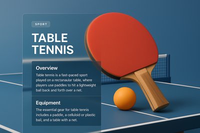 Modern Table Tennis Web Page Design Concept