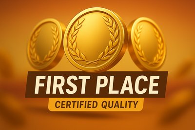Gold Medal Award Graphic with Certification Theme