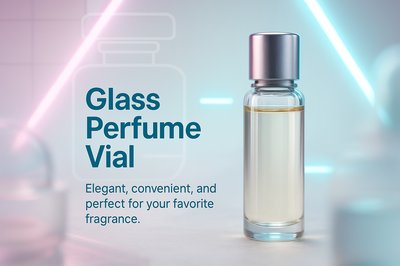 Elegant Glass Perfume Vial with Subtle Background Lighting