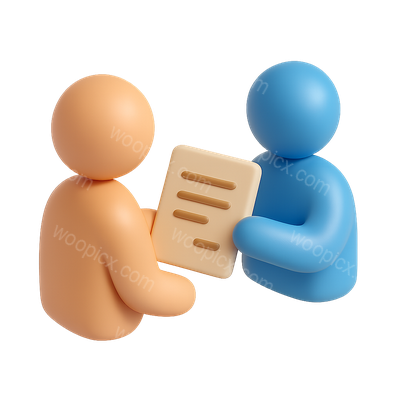 3D Icon of Information Exchange between Two Characters
