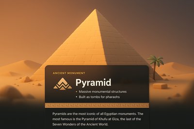 3D Pyramid Illustration with Design Elements