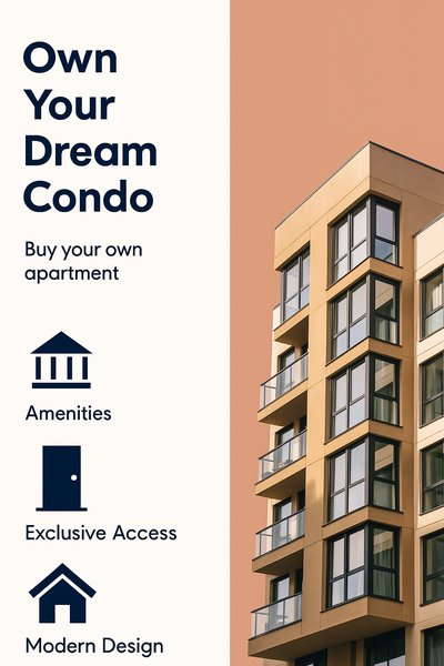 Real Estate Promotion Graphic Highlighting Modern Condo Features
