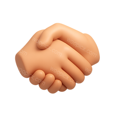 3D Clasped Hands Icon with Isometric View