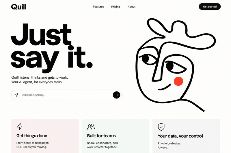 AI agent landing page design
