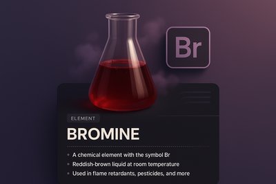 3D Illustration of Bromine with Informative Design Elements