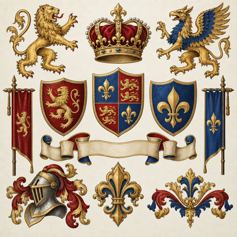 heraldic design elements pack