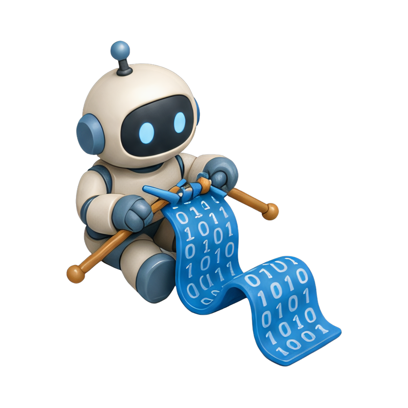 robot creating a binary scarf