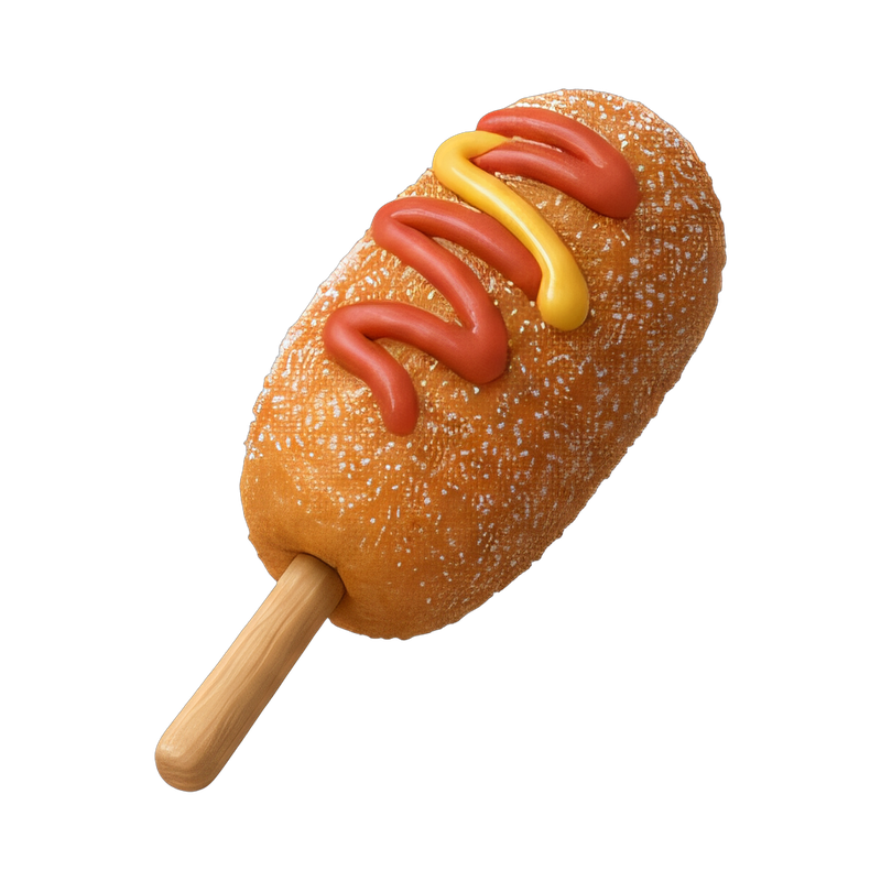 crispy korean corn dog with sugar