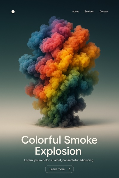 Vibrant Colorful Smoke Explosion Against White Background