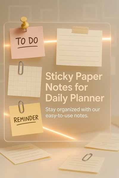 Daily Planner Sticky Notes Display with Organized Layout